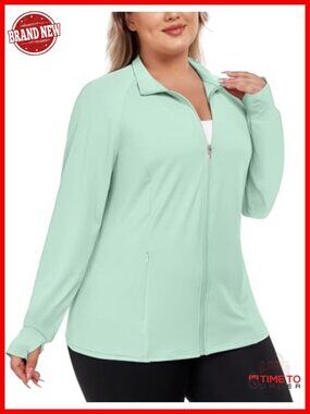UPF 50+ Sun Protection Jacket Lightweight Zip Up Hoodie Cooling Workout